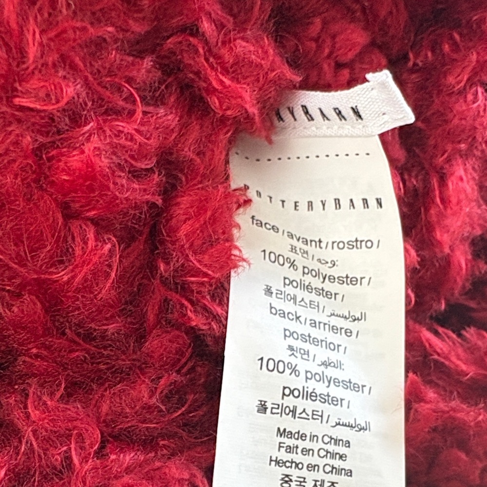 Pottery Barn Fireside Cozy Sherpa Reversible Throw NWT